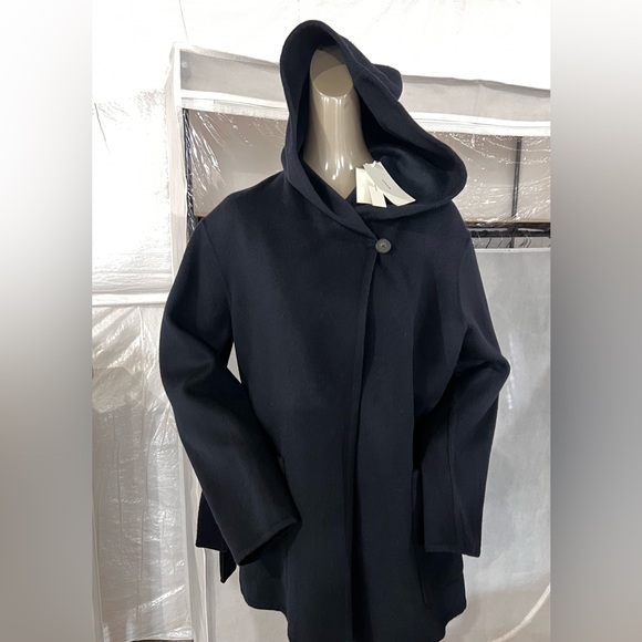 VINCE Wool and Cashmere Navy Jacket  w/ Hood, Lg - Picture 10 of 11